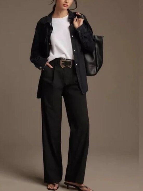 Reformation Pants - Reformation 'Alex' Black Linen Linen Pant Size 8 Petite 100% Linen